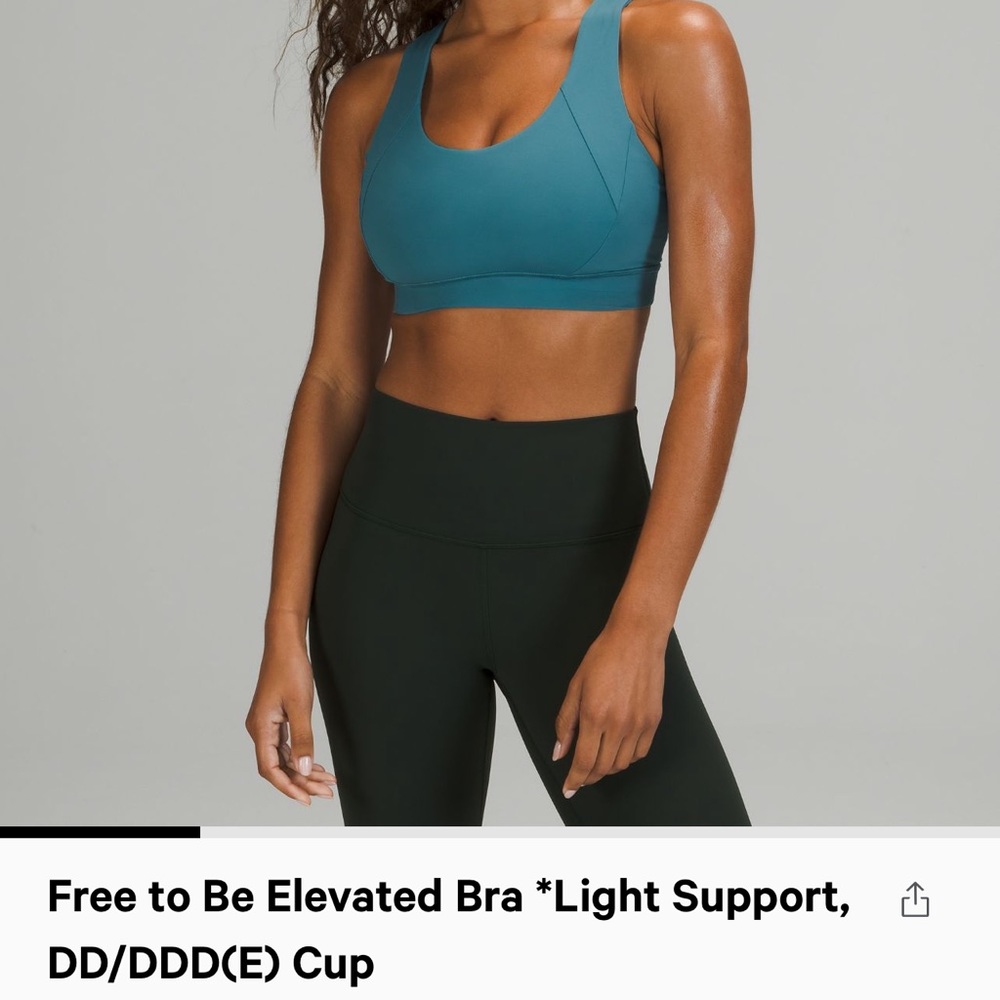 Lululemon free to be elevated bra capture blue